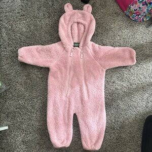 Cozy Pink LLBean Fleece Baby Onesie